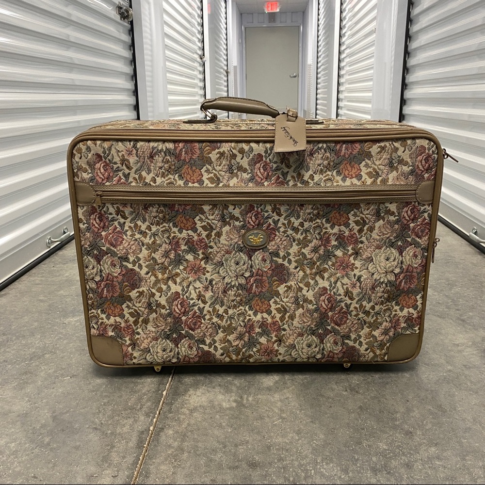 Diane Von Furstenberg Floral Tapestry Travel Bag in Brown, Cream, Pink